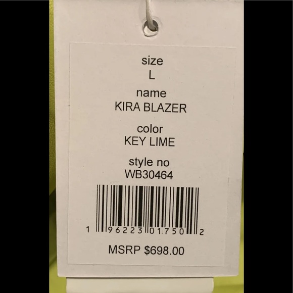 Walter Baker KIRA Blazer In Lime Green 100% Leather Oversized Jacket NWT - Picture 10 of 12